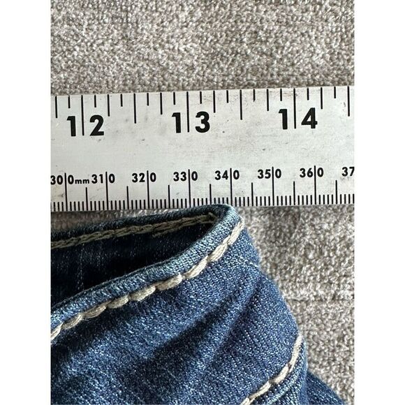 Vintage Earl Jean Denim Low Rise Boot Cut Y2K Rhinestone Stitching sz 4 - Picture 11 of 13